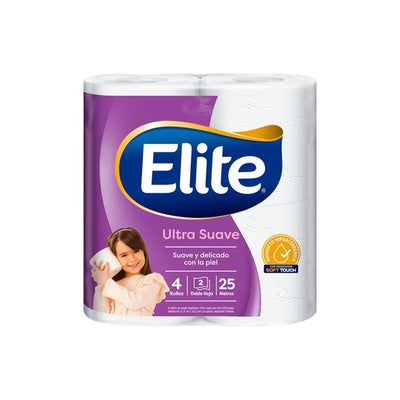Papel higiénico ultra suave Elite 4 rollos 25 m
