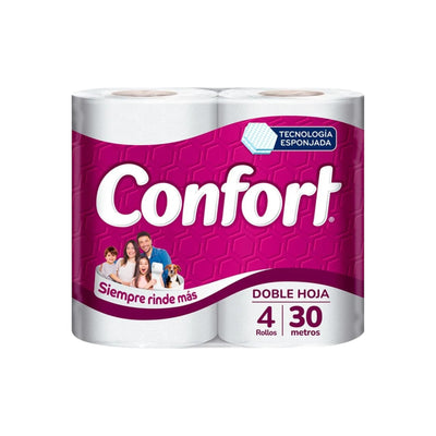 Papel higiénico doble hoja Confort 4 rollos 30 m