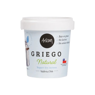 Yogurt griego natural sin lactosa Artisan 360 g