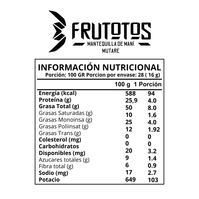 Mantequilla de maní Mutare 450 g