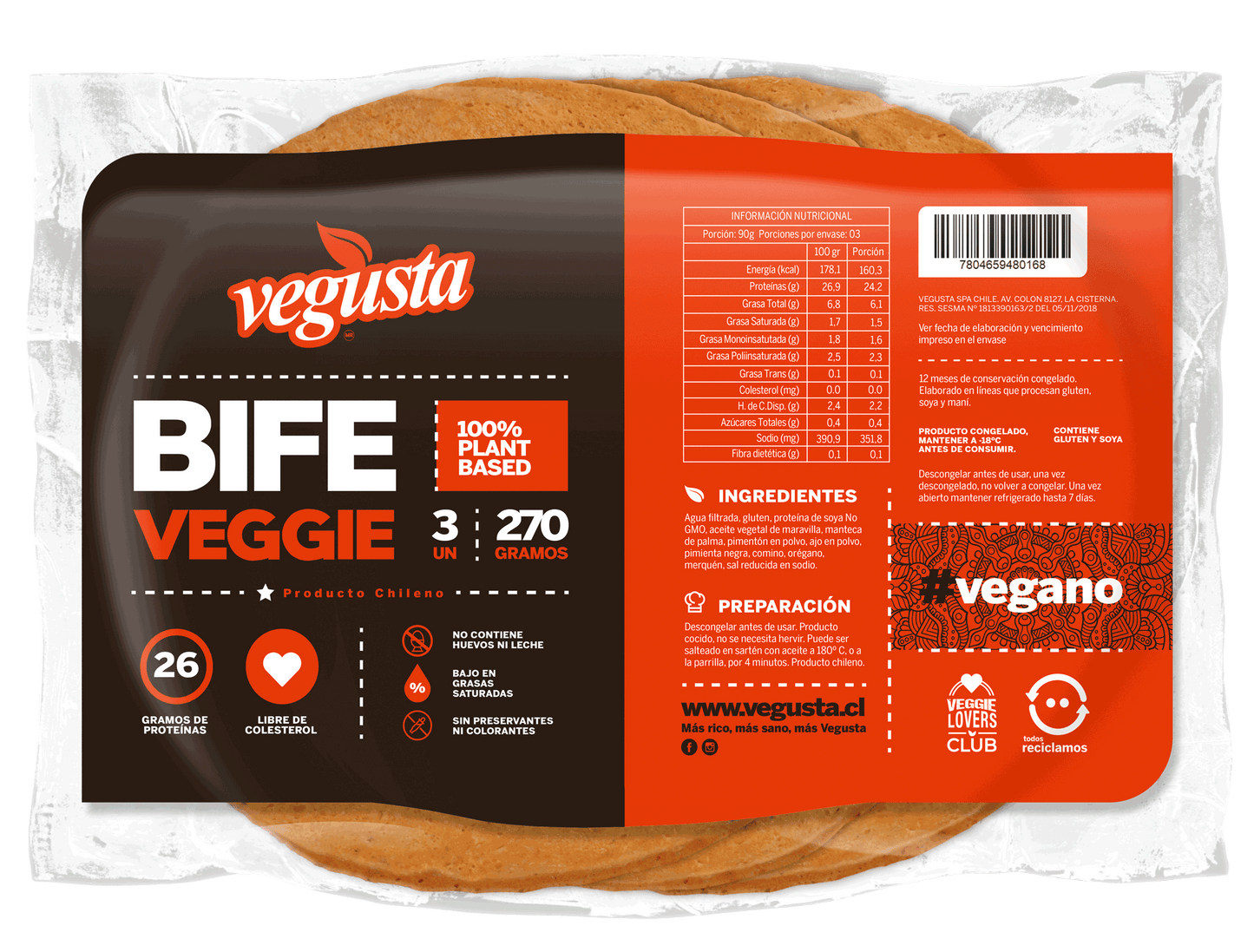 Bife Veggie de Seitán pack 3 unidades (plant based)
