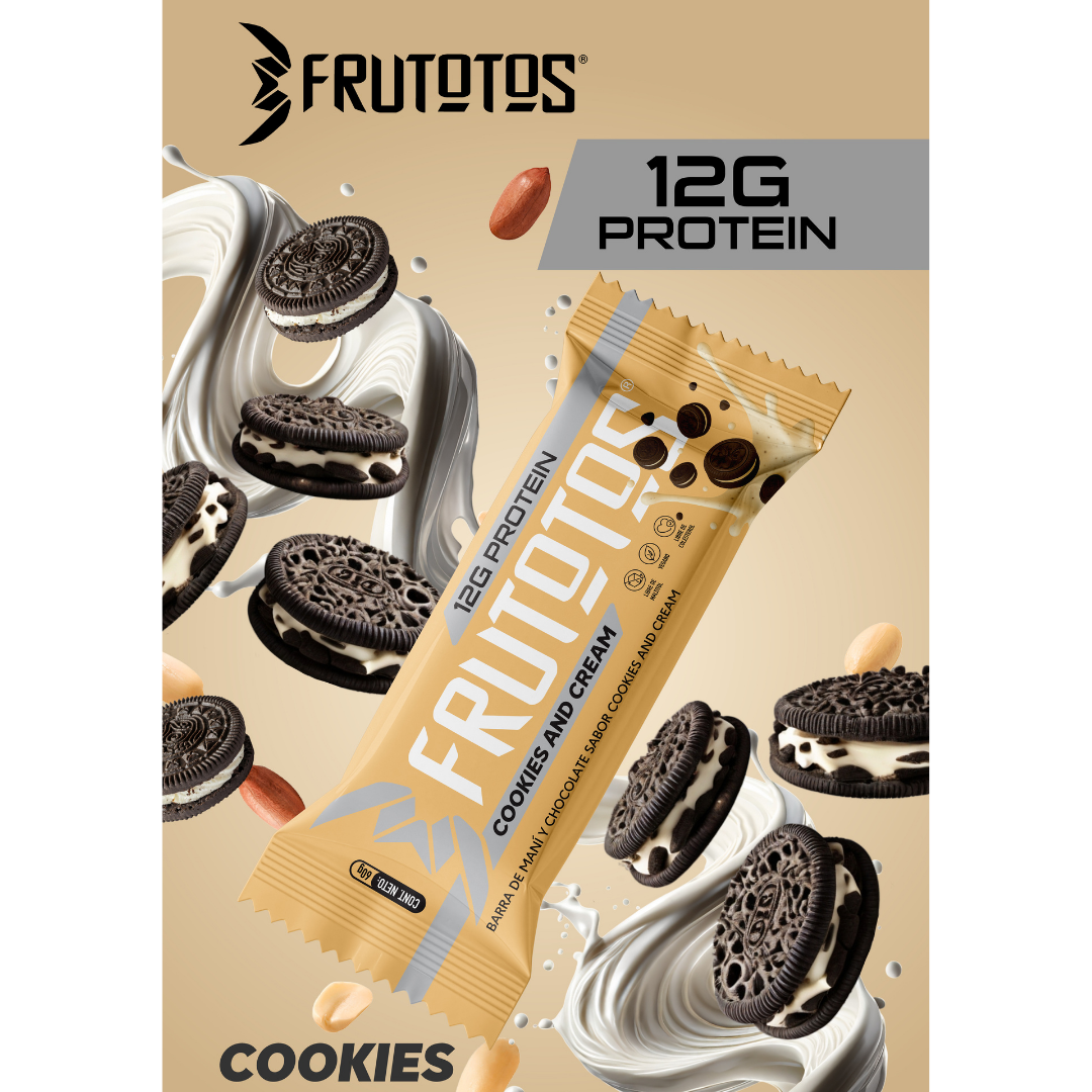 Barrita de proteína - Sabor Cookies and Cream (Frutotos) producto vegano