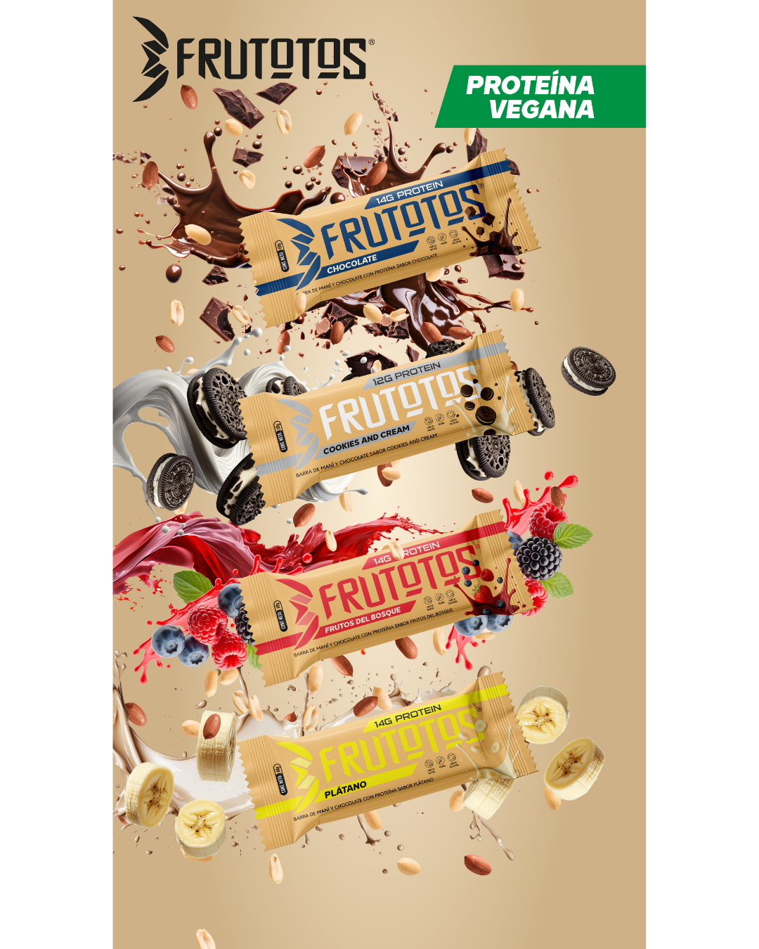 Barrita de proteína - Sabor Frutos del Bosque (Frutotos) producto vegano