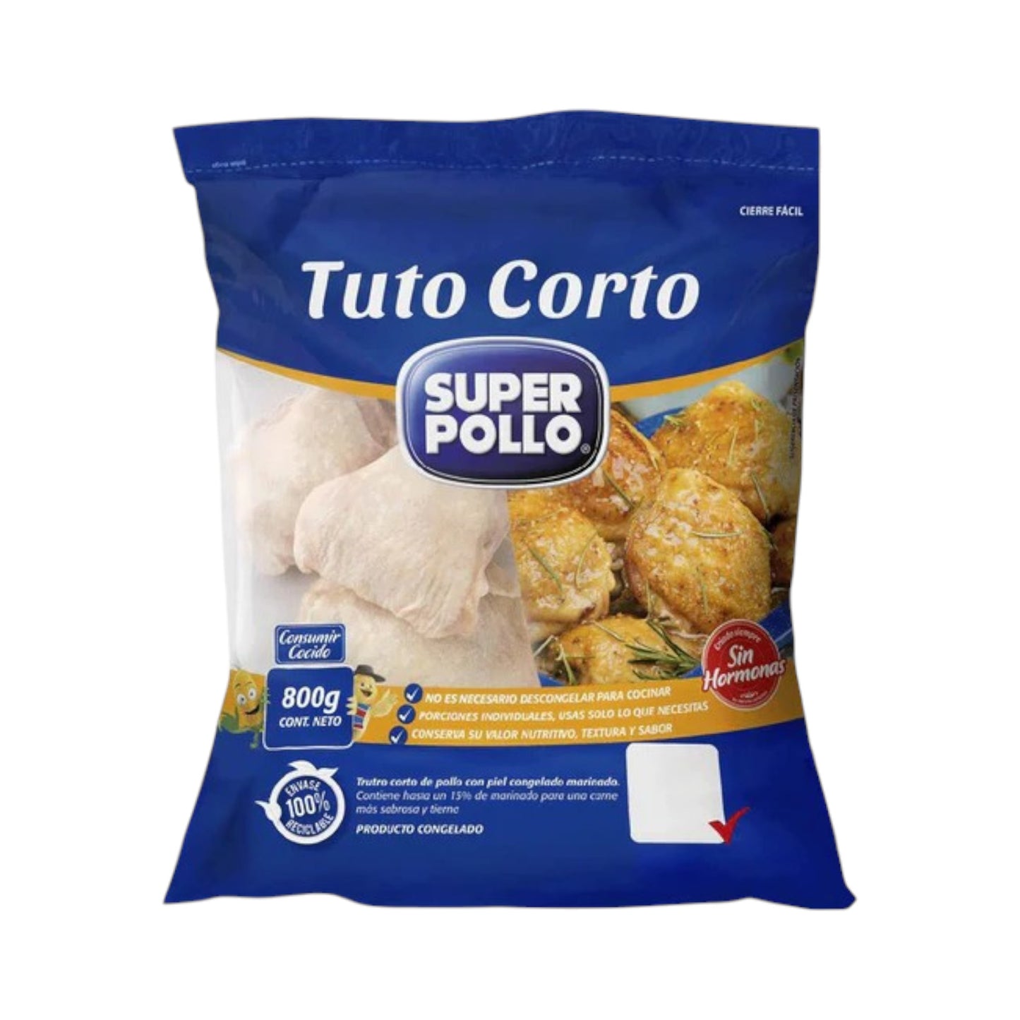 Tuto corto de pollo congelado Super Pollo 800 g